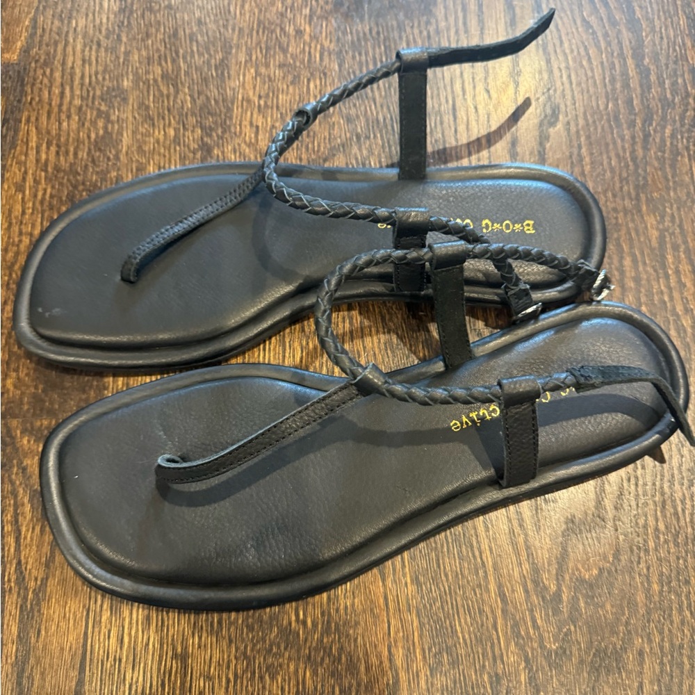 Vici braided black sandals
